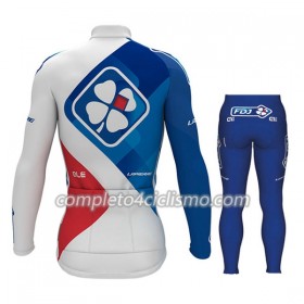 Completo Maglia Ciclismo + Calzamaglia 2017 FDJ Bambino N001
